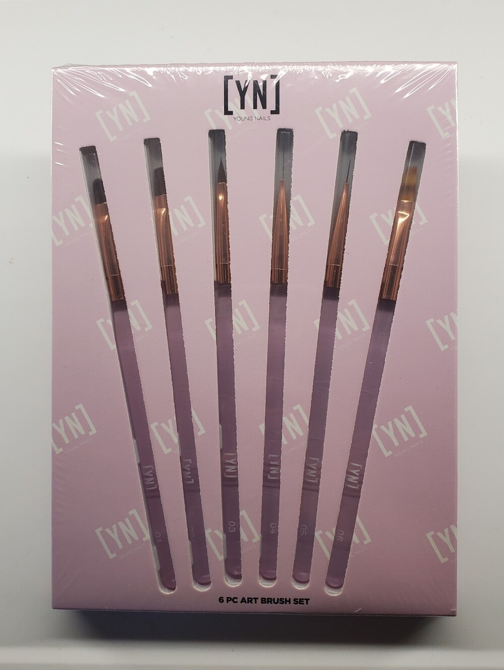 YN Young Nails 6 Pc Art Brush Set - Pink Handles